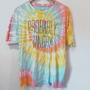 Dyenomite Probably Hangry Pastel Tie Dye Shirt Size L NWOT